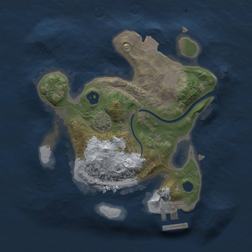 Rust Map: Procedural Map, Size: 2000, Seed: 482312, 3 Monuments