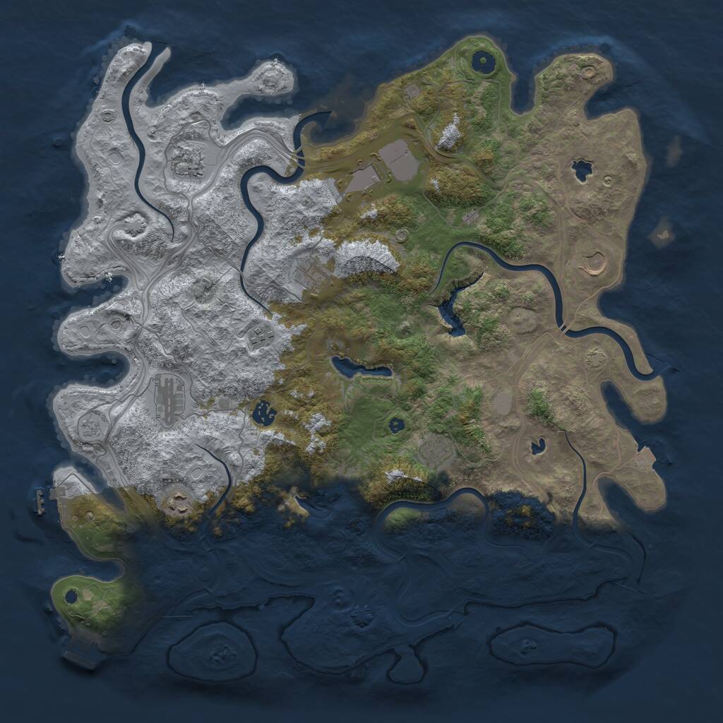 Rust Map: Procedural Map, Size: 4600, Seed: 12, 15 Monuments