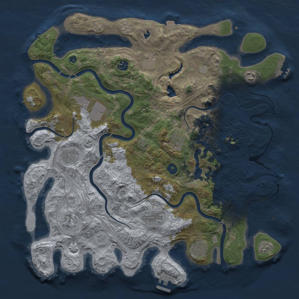 Rust Map: Procedural Map, Size: 4250, Seed: 2285, 16 Monuments