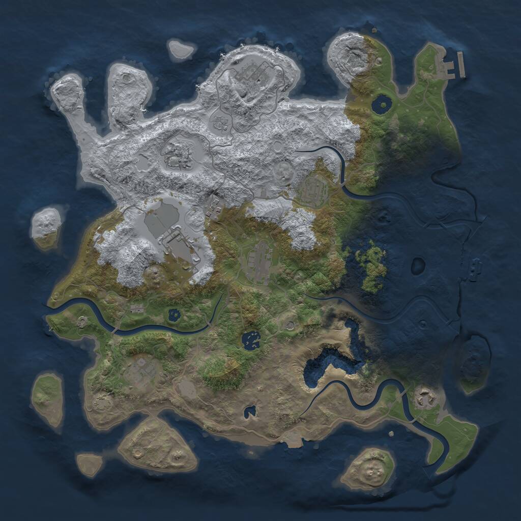 Rust Map: Procedural Map, Size: 4000, Seed: 577303943, 15 Monuments