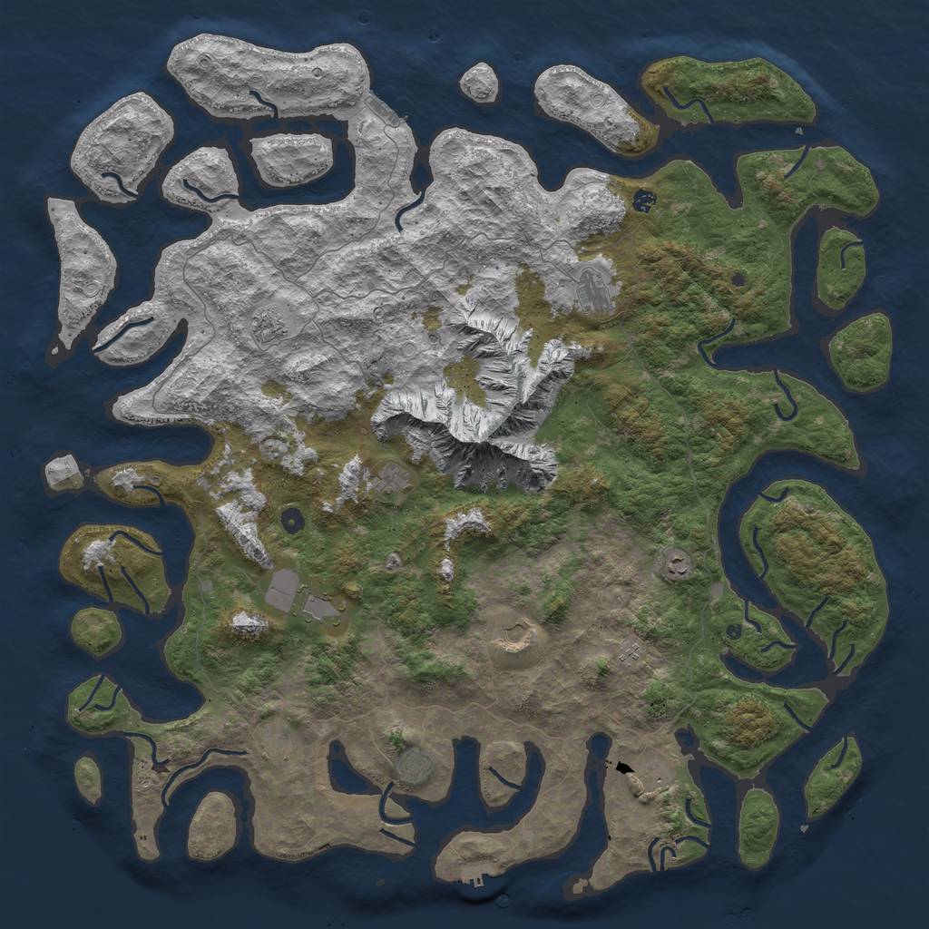 Rust Map: Procedural Map, Size: 6000, Seed: 75, 22 Monuments
