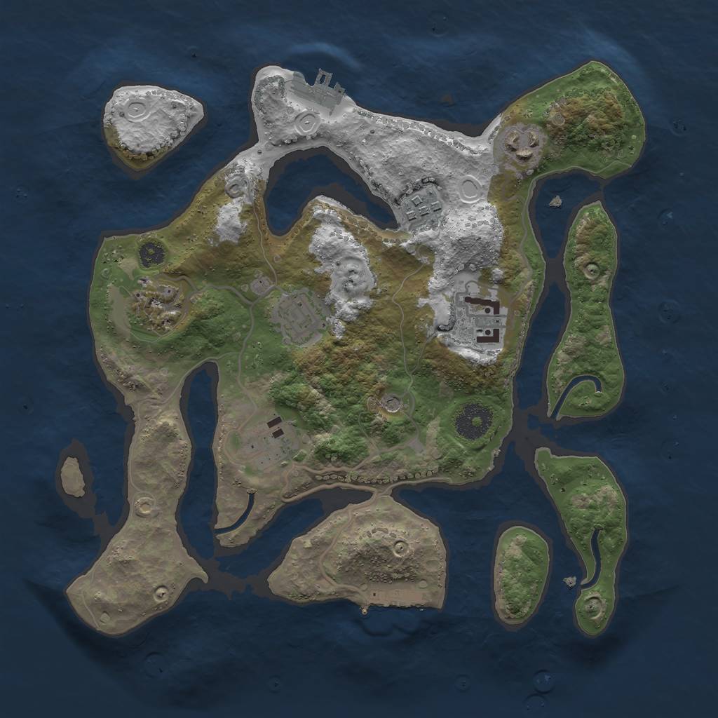 Rust Map: Procedural Map, Size: 3000, Seed: 1507691514, 14 Monuments