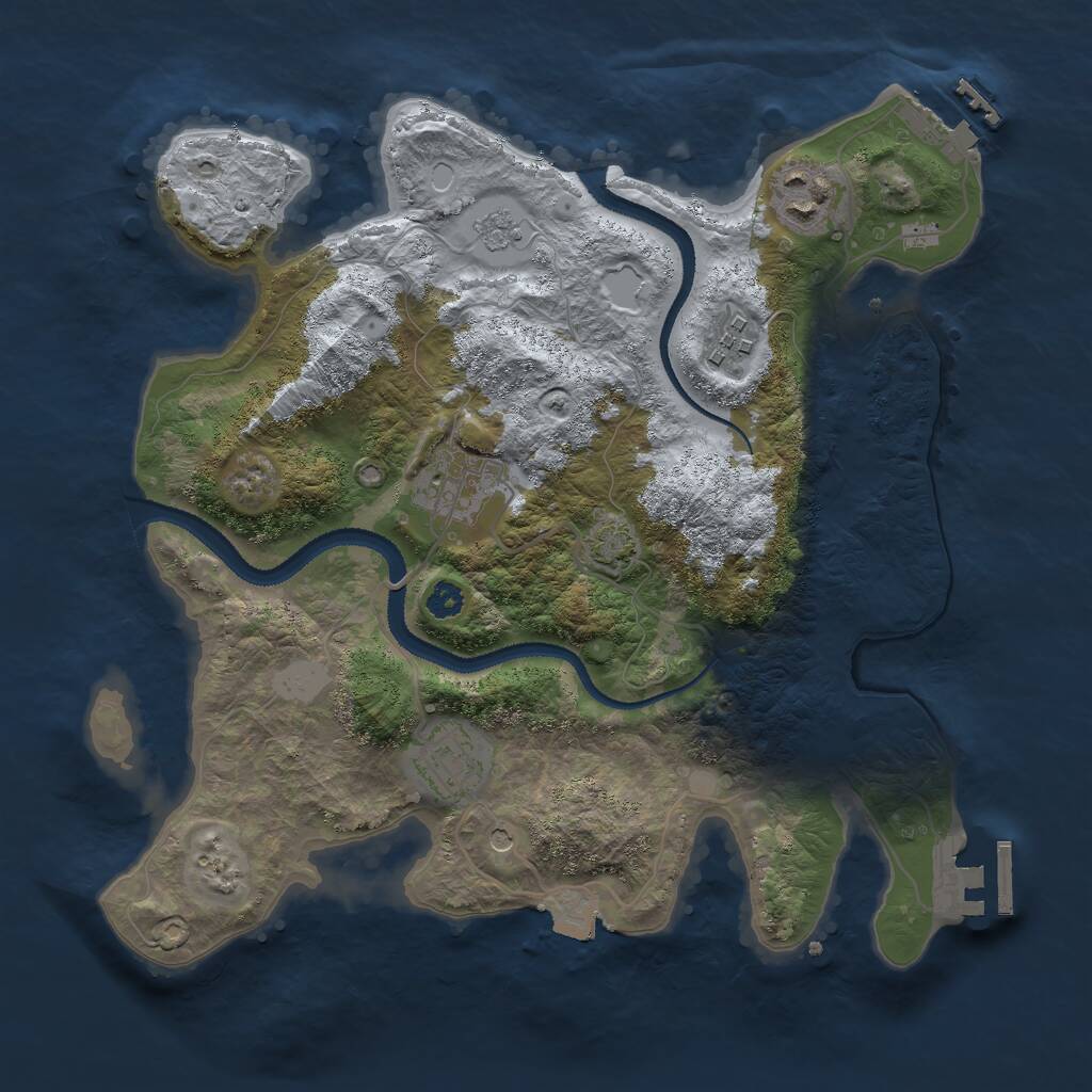 Rust Map: Procedural Map, Size: 3000, Seed: 1507691514, 10 Monuments