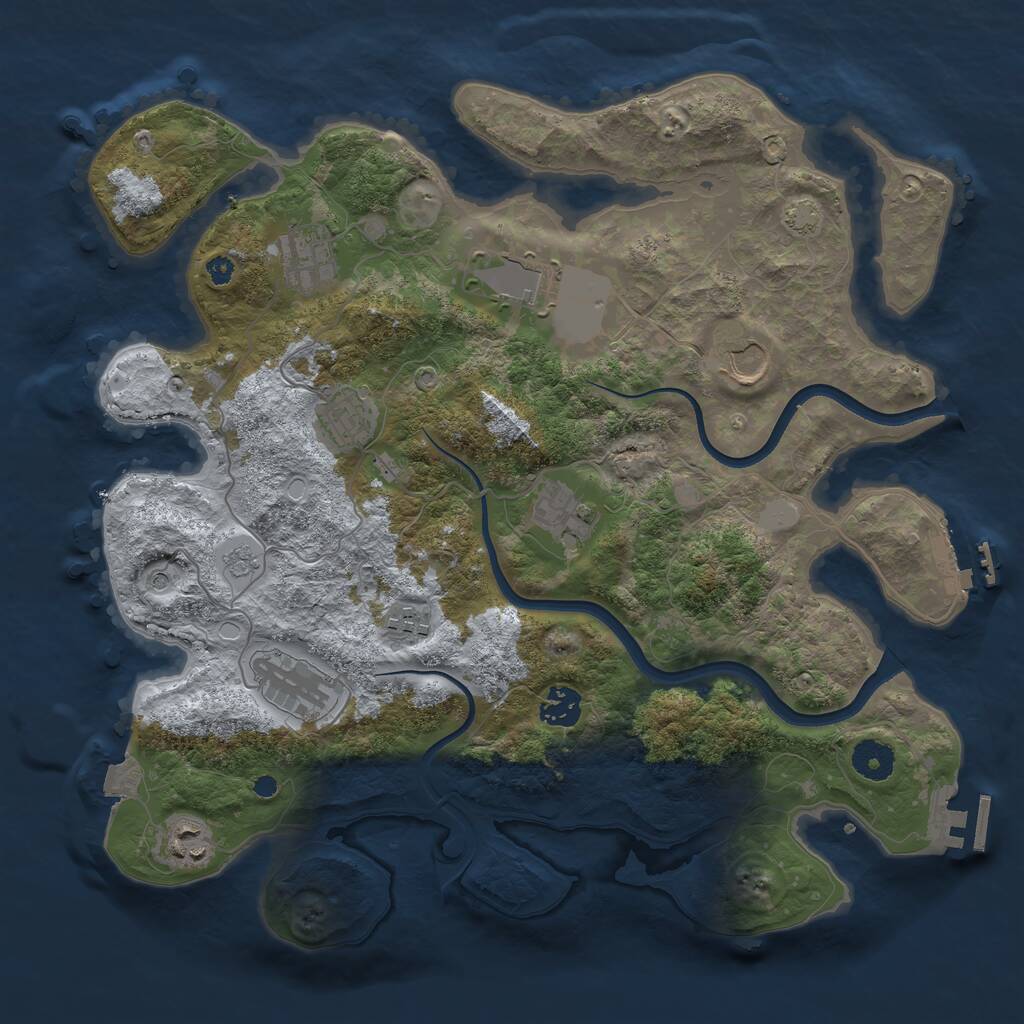 Rust Map: Procedural Map, Size: 3700, Seed: 438047127, 15 Monuments