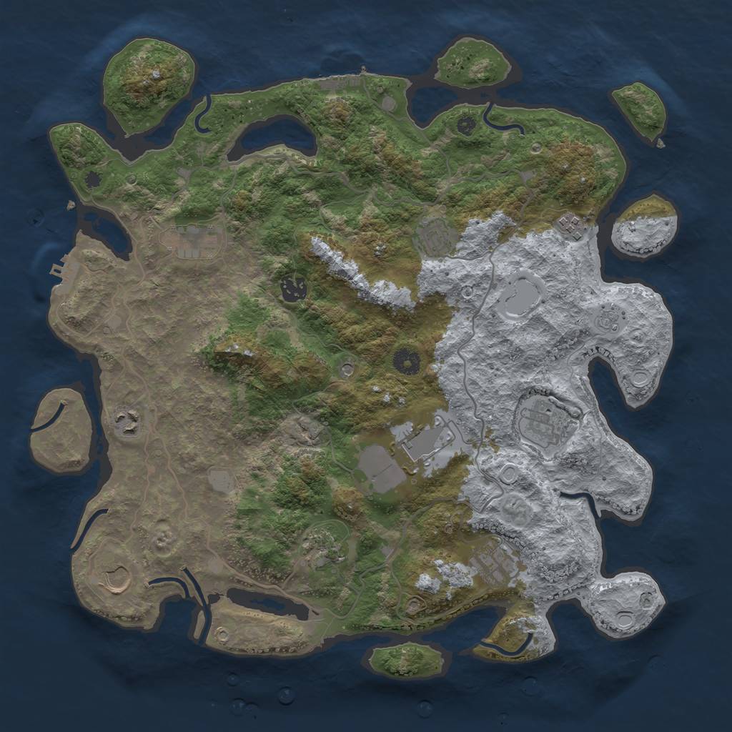 Rust Map: Procedural Map, Size: 4000, Seed: 16091985, 17 Monuments