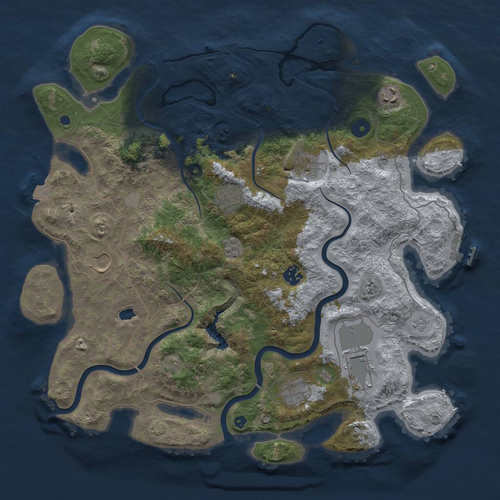Rust Map: Procedural Map, Size: 4000, Seed: 16091985, 13 Monuments