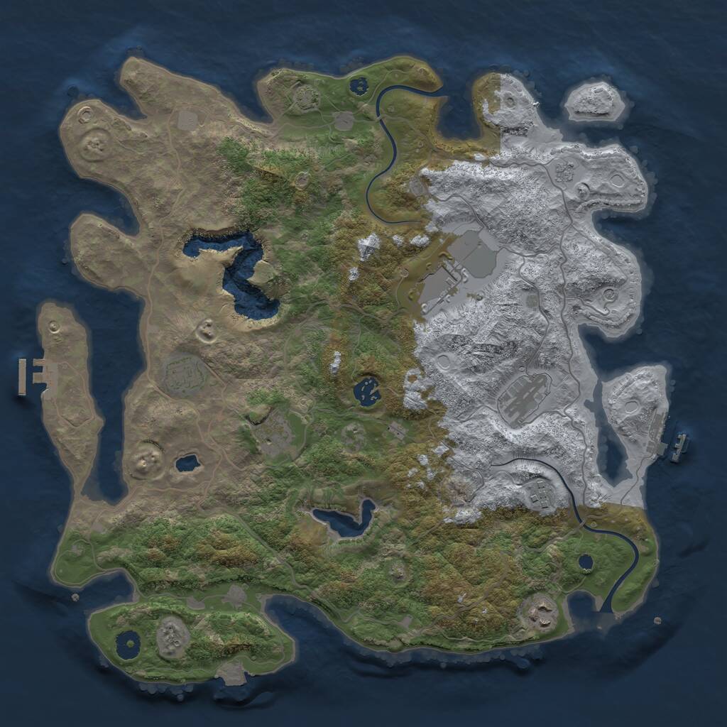 Rust Map: Procedural Map, Size: 4000, Seed: 444848943, 13 Monuments