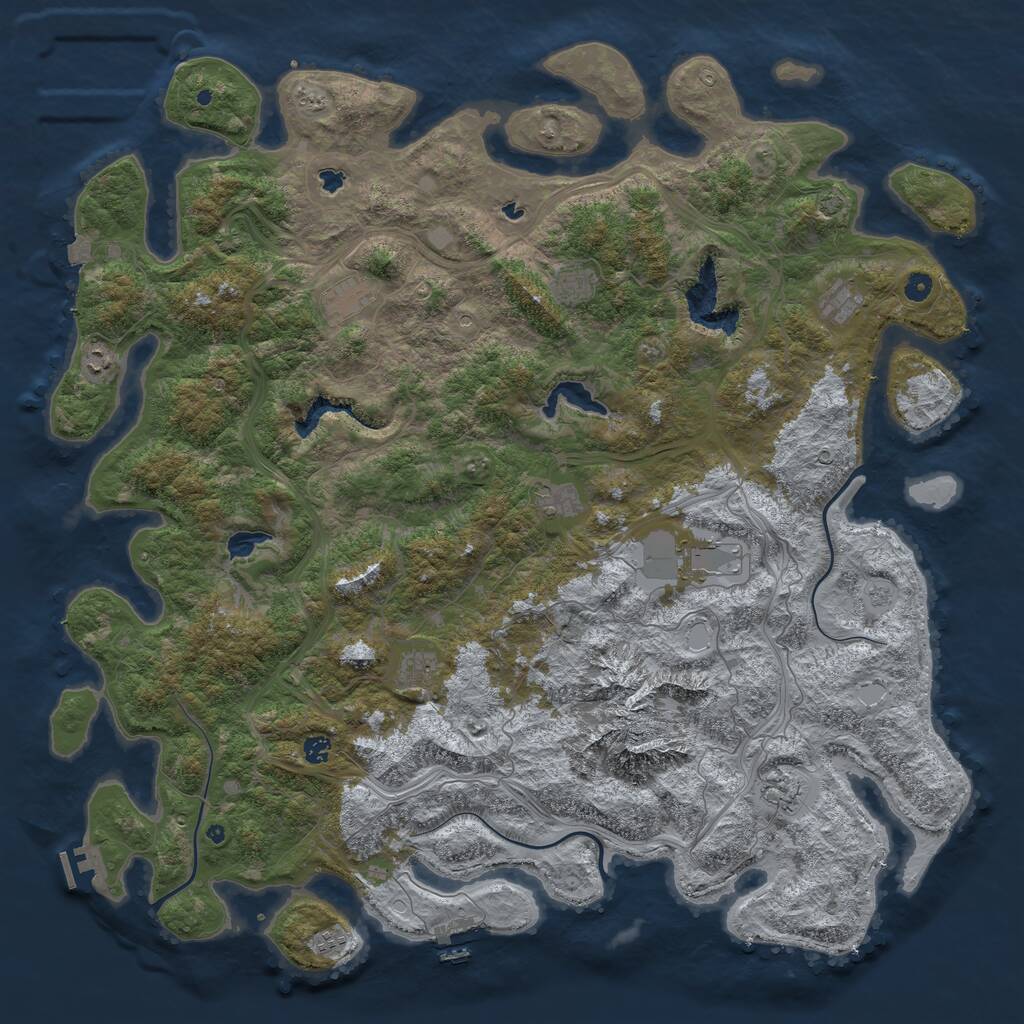 Rust Map: Procedural Map, Size: 5450, Seed: 15625, 16 Monuments