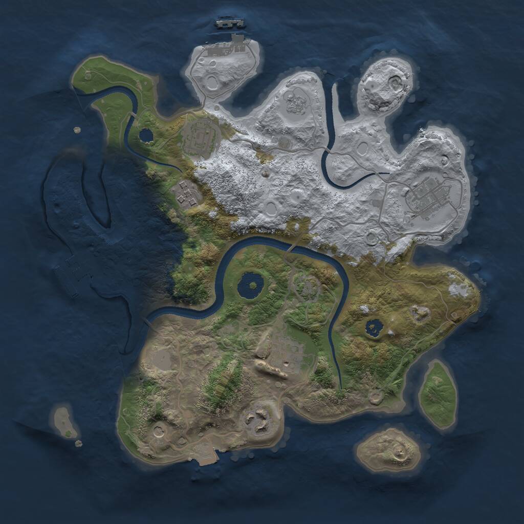Rust Map: Procedural Map, Size: 3000, Seed: 1552576375, 11 Monuments