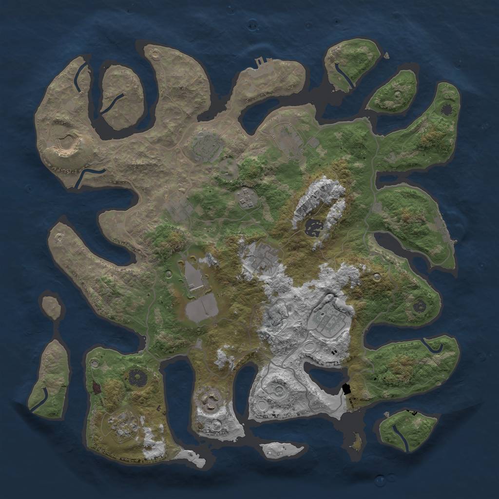 Rust Map: Procedural Map, Size: 4000, Seed: 4397, 22 Monuments