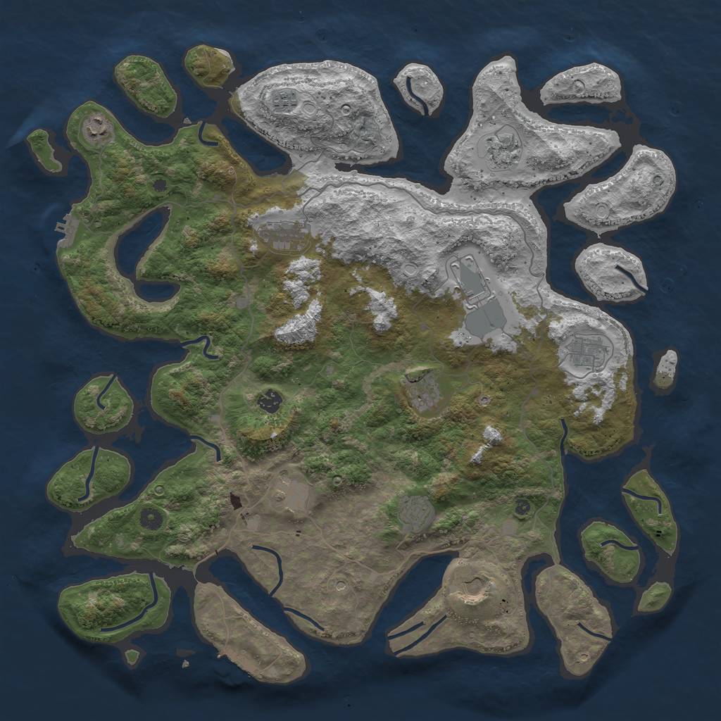 Rust Map: Procedural Map, Size: 4750, Seed: 347373432, 19 Monuments
