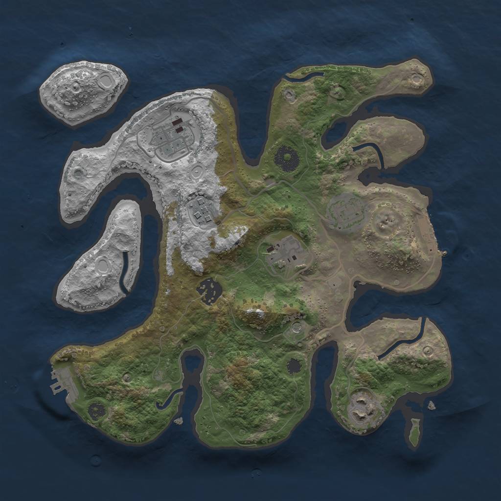 Rust Map: Procedural Map, Size: 3000, Seed: 7479, 17 Monuments