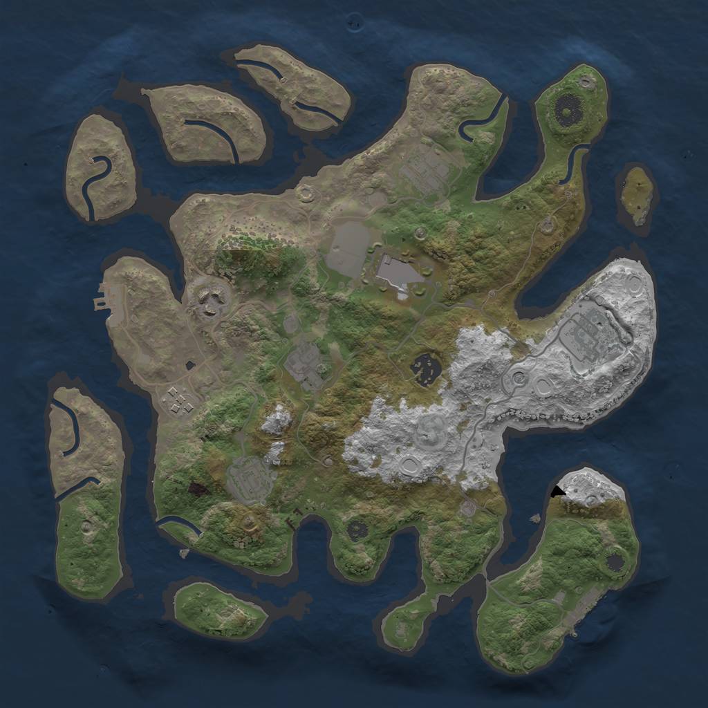 Rust Map: Procedural Map, Size: 3500, Seed: 7210955, 19 Monuments