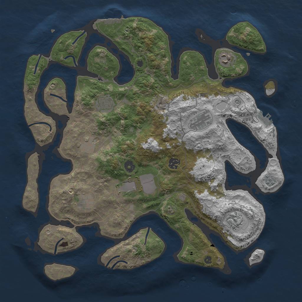 Rust Map: Procedural Map, Size: 4000, Seed: 826961, 20 Monuments