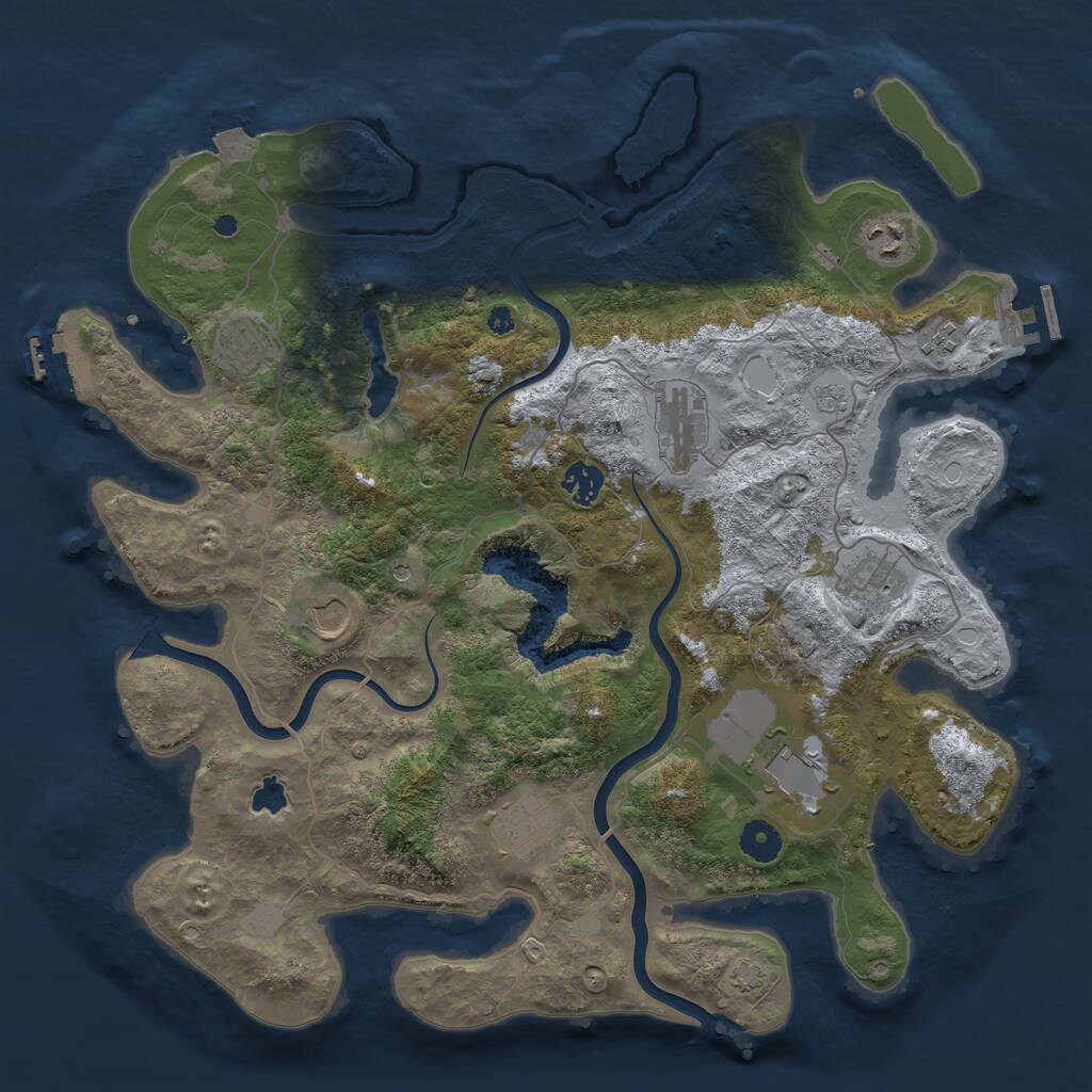 Rust Map: Procedural Map, Size: 4000, Seed: 943245, 15 Monuments
