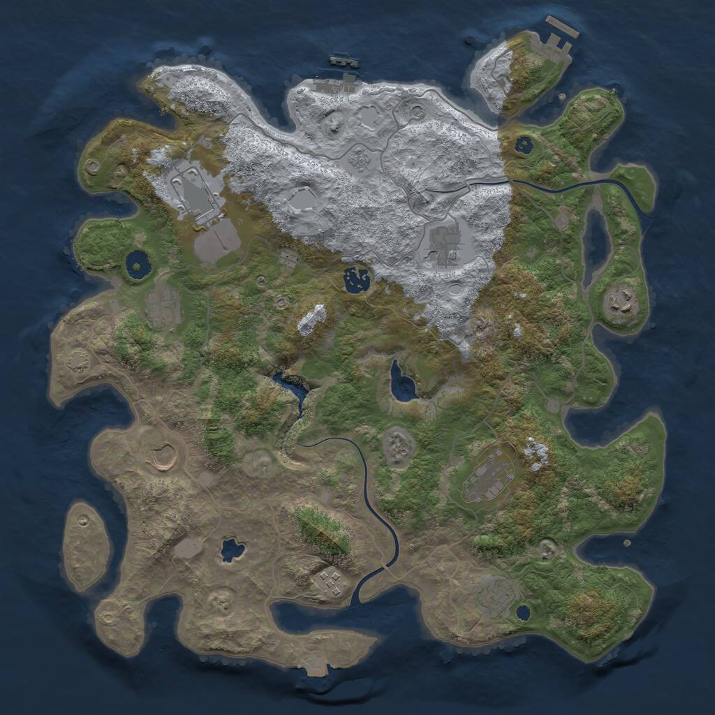Rust Map: Procedural Map, Size: 4000, Seed: 635064, 15 Monuments