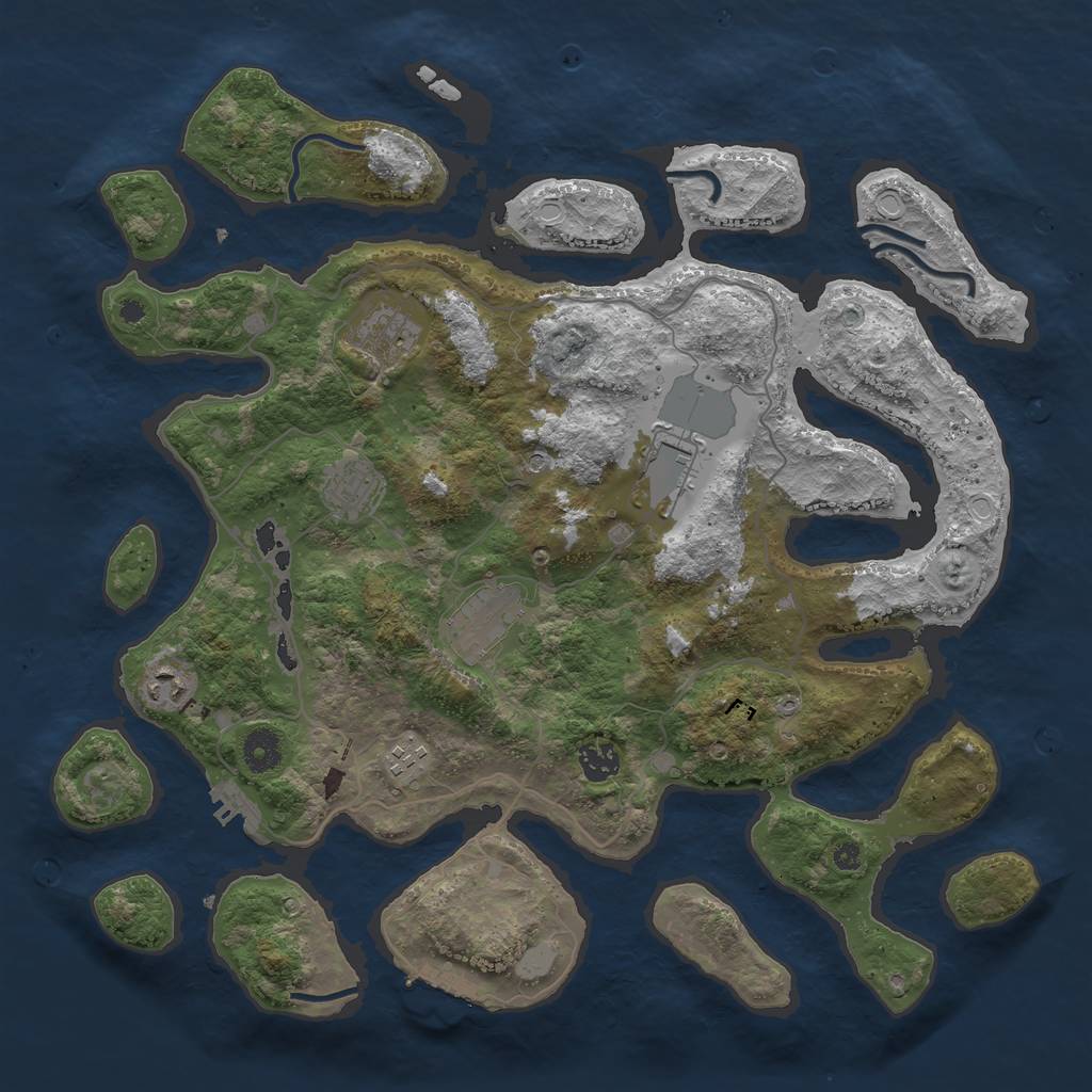 Rust Map: Procedural Map, Size: 4000, Seed: 293519, 15 Monuments