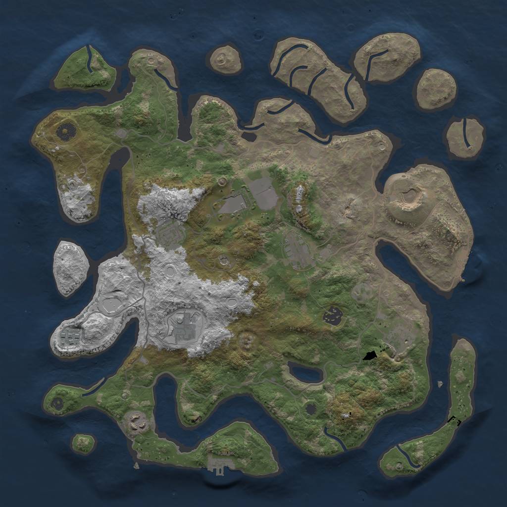 Rust Map: Procedural Map, Size: 4100, Seed: 36844688, 20 Monuments