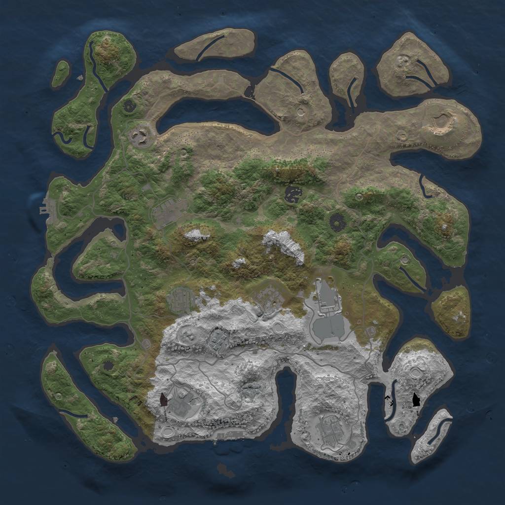 Rust Map: Procedural Map, Size: 4250, Seed: 30718, 21 Monuments