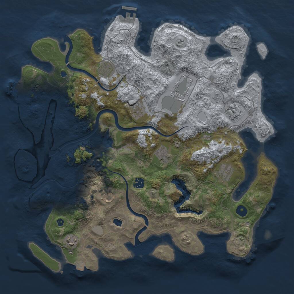 Rust Map: Procedural Map, Size: 4000, Seed: 1400177712, 16 Monuments