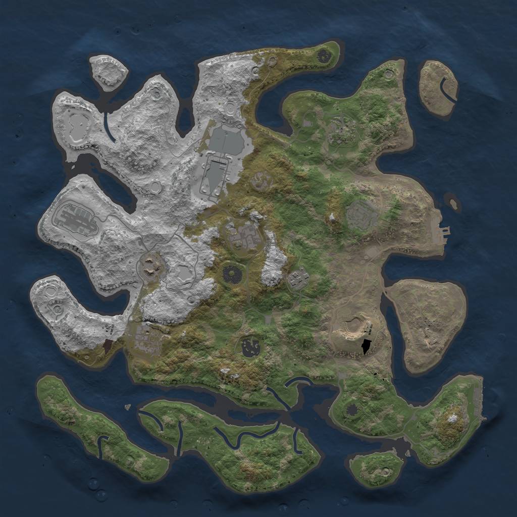 Rust Map: Procedural Map, Size: 3999, Seed: 14826, 21 Monuments