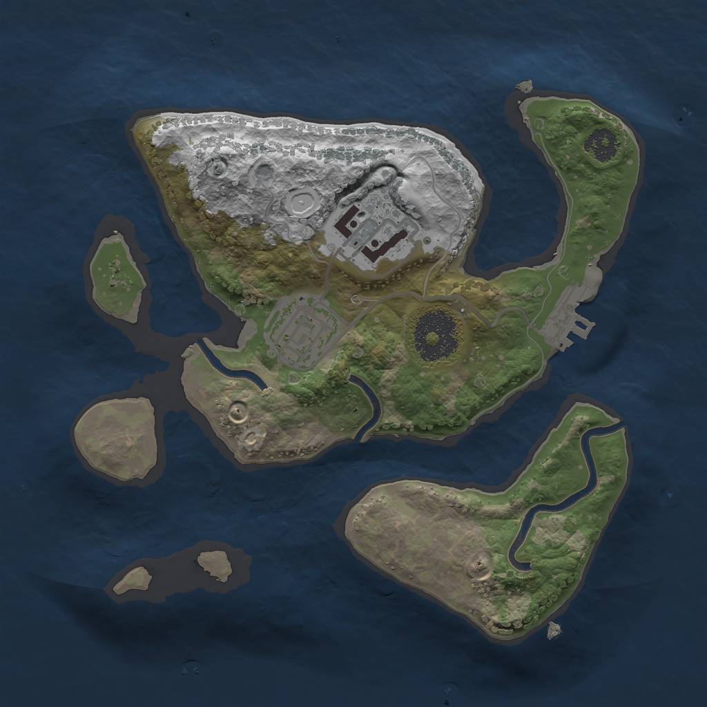 Rust Map: Procedural Map, Size: 2250, Seed: 56756755, 8 Monuments