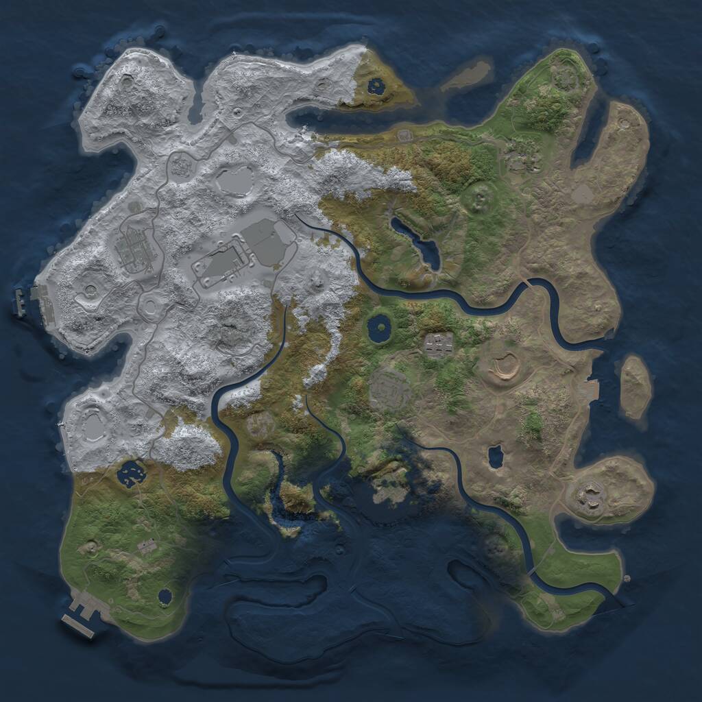 Rust Map: Procedural Map, Size: 4000, Seed: 37465, 15 Monuments