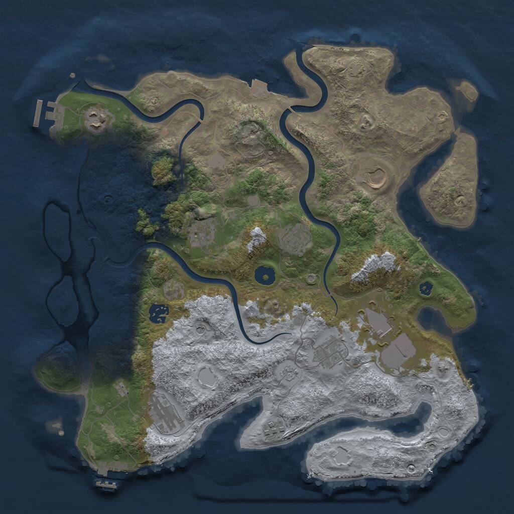 Rust Map: Procedural Map, Size: 3800, Seed: 19435785, 15 Monuments