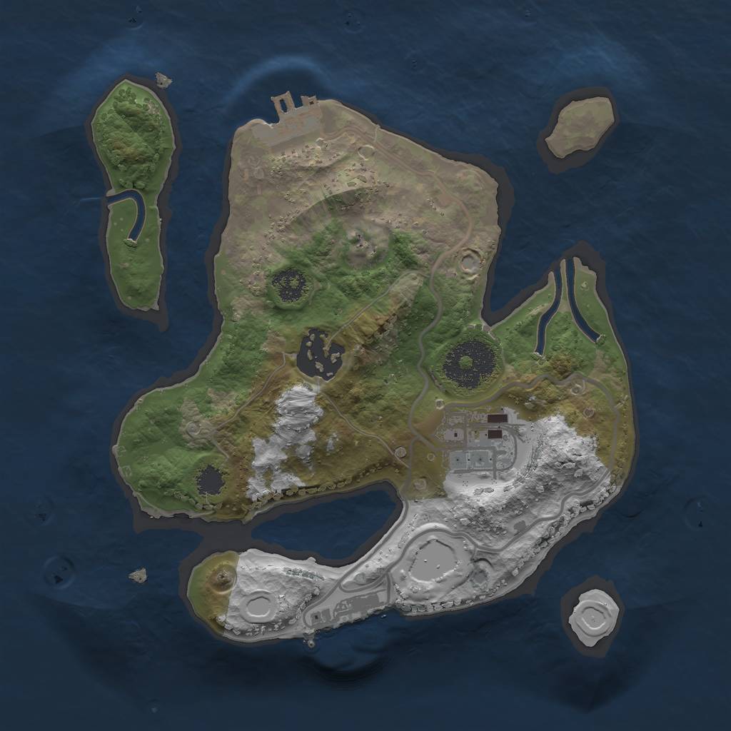Rust Map: Procedural Map, Size: 2250, Seed: 56756757, 12 Monuments
