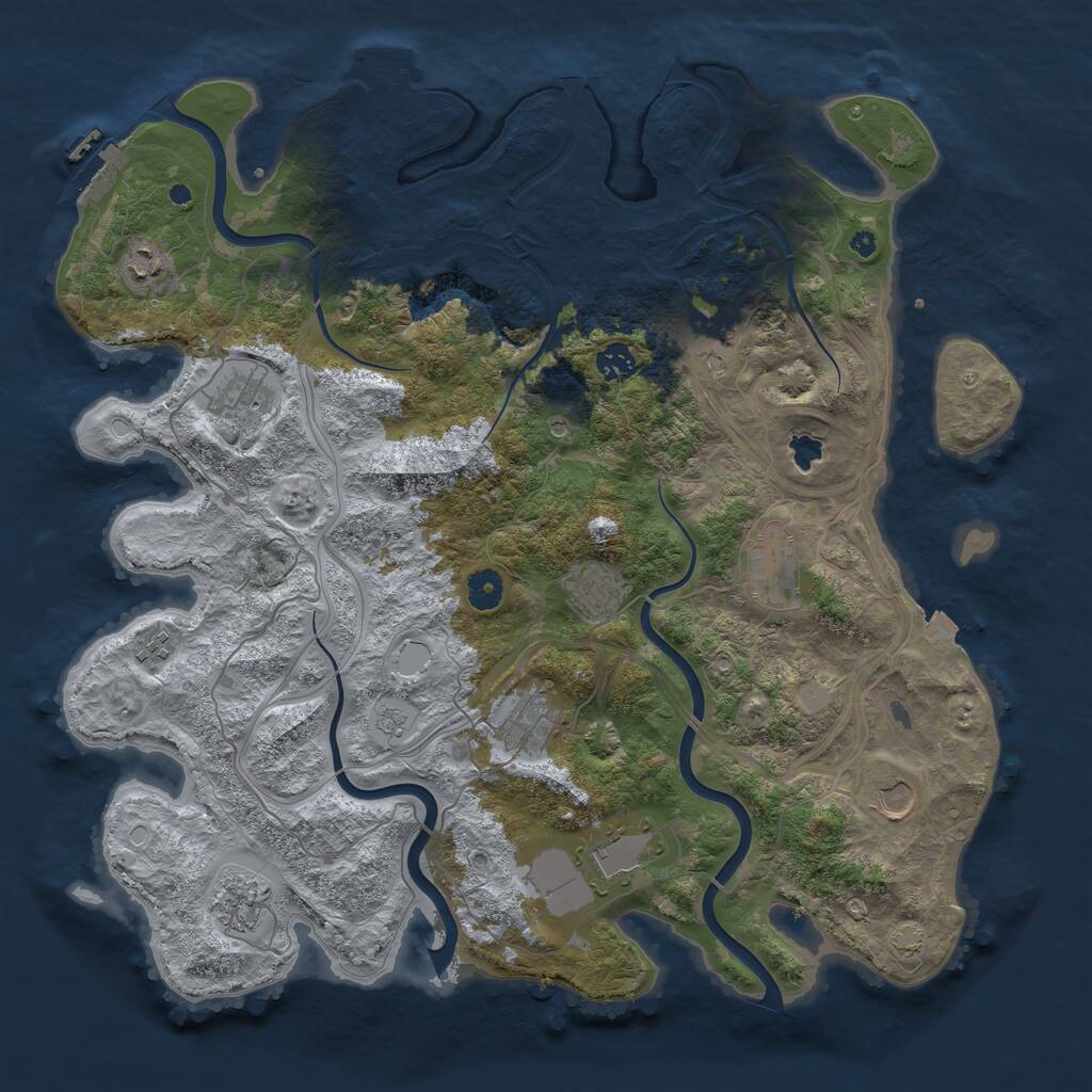 Rust Map: Procedural Map, Size: 4250, Seed: 1630547133, 17 Monuments