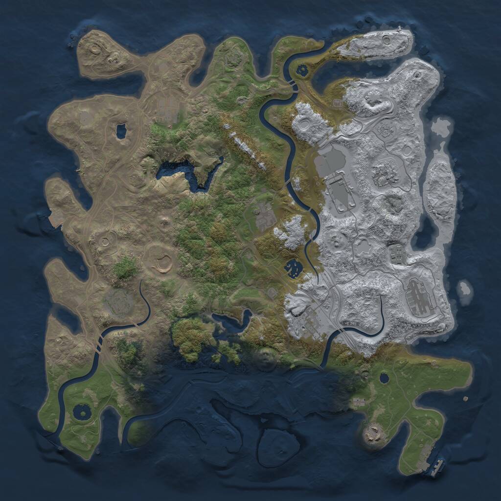 Rust Map: Procedural Map, Size: 4250, Seed: 906215632, 17 Monuments