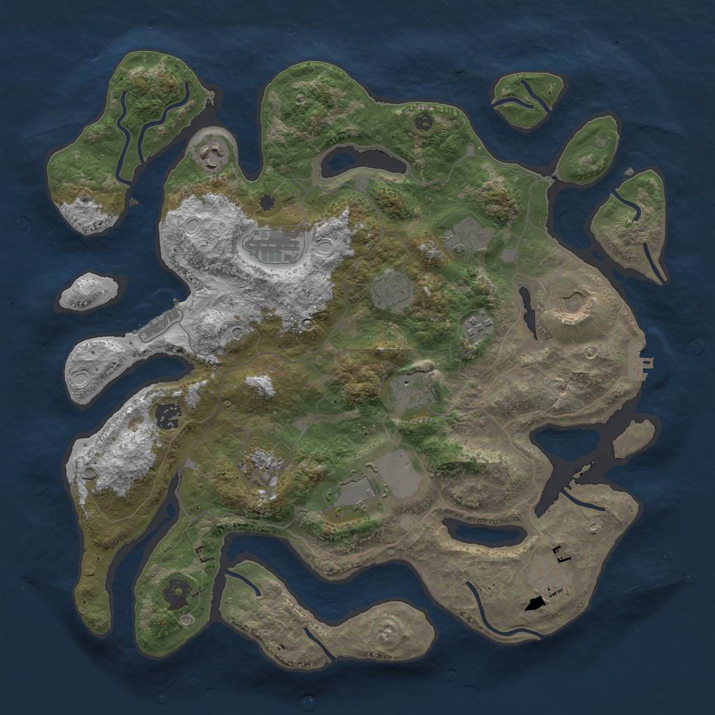 Rust Map: Procedural Map, Size: 4000, Seed: 632272664, 22 Monuments