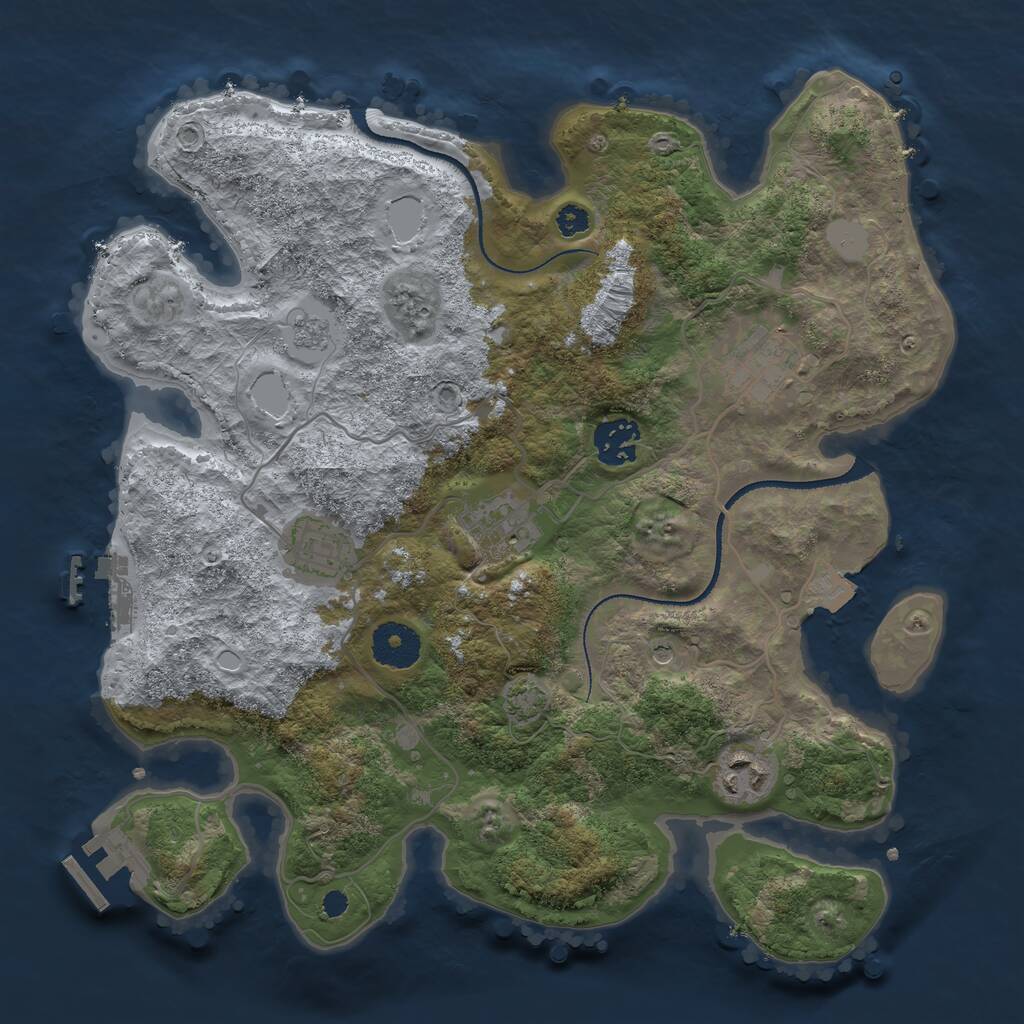 Rust Map: Procedural Map, Size: 3250, Seed: 785627555, 11 Monuments