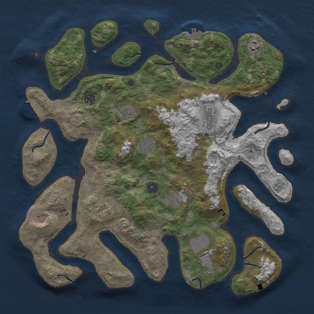 Rust Map: Procedural Map, Size: 4200, Seed: 23225, 21 Monuments