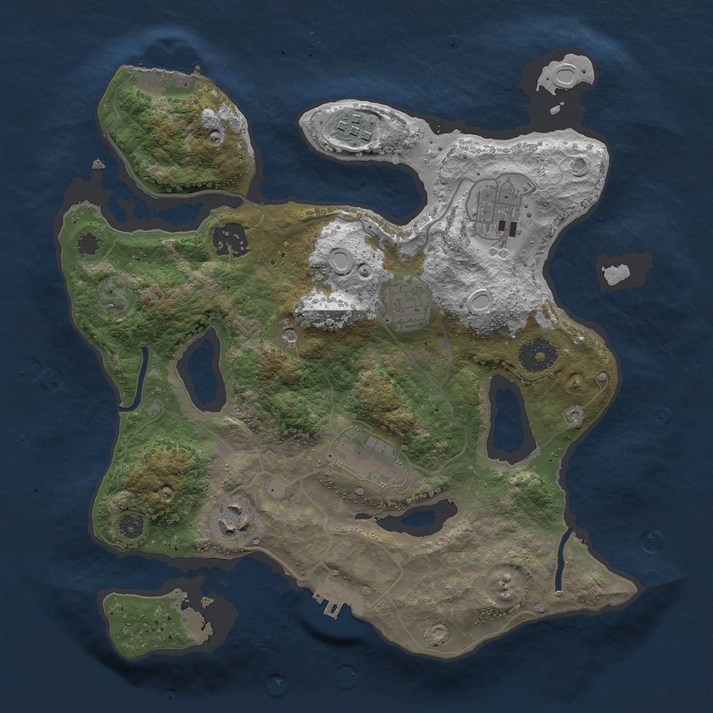 Rust Map: Procedural Map, Size: 3000, Seed: 1680347672, 14 Monuments