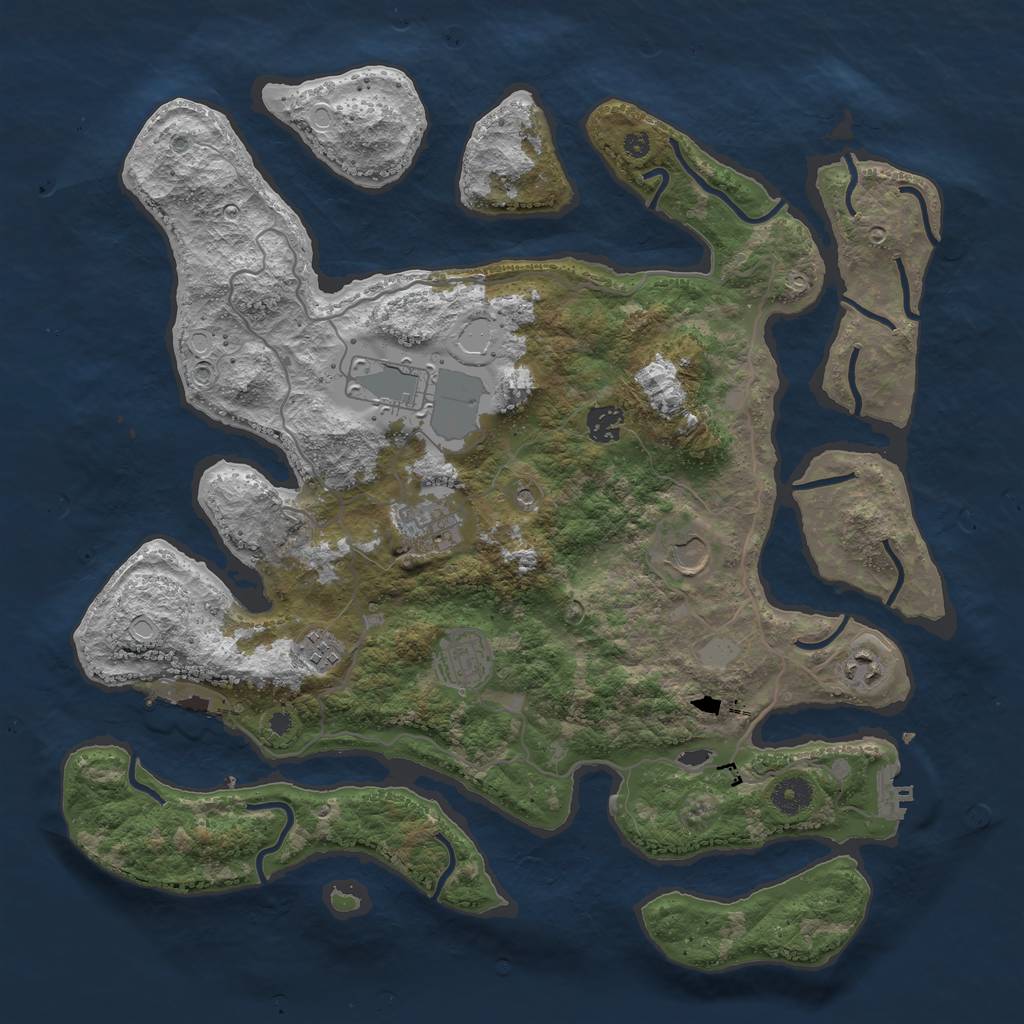 Rust Map: Procedural Map, Size: 4000, Seed: 885899927, 15 Monuments