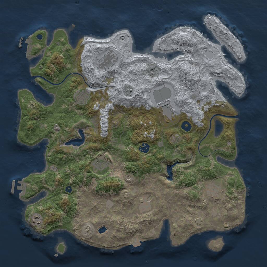 Rust Map: Procedural Map, Size: 4000, Seed: 439280608, 15 Monuments