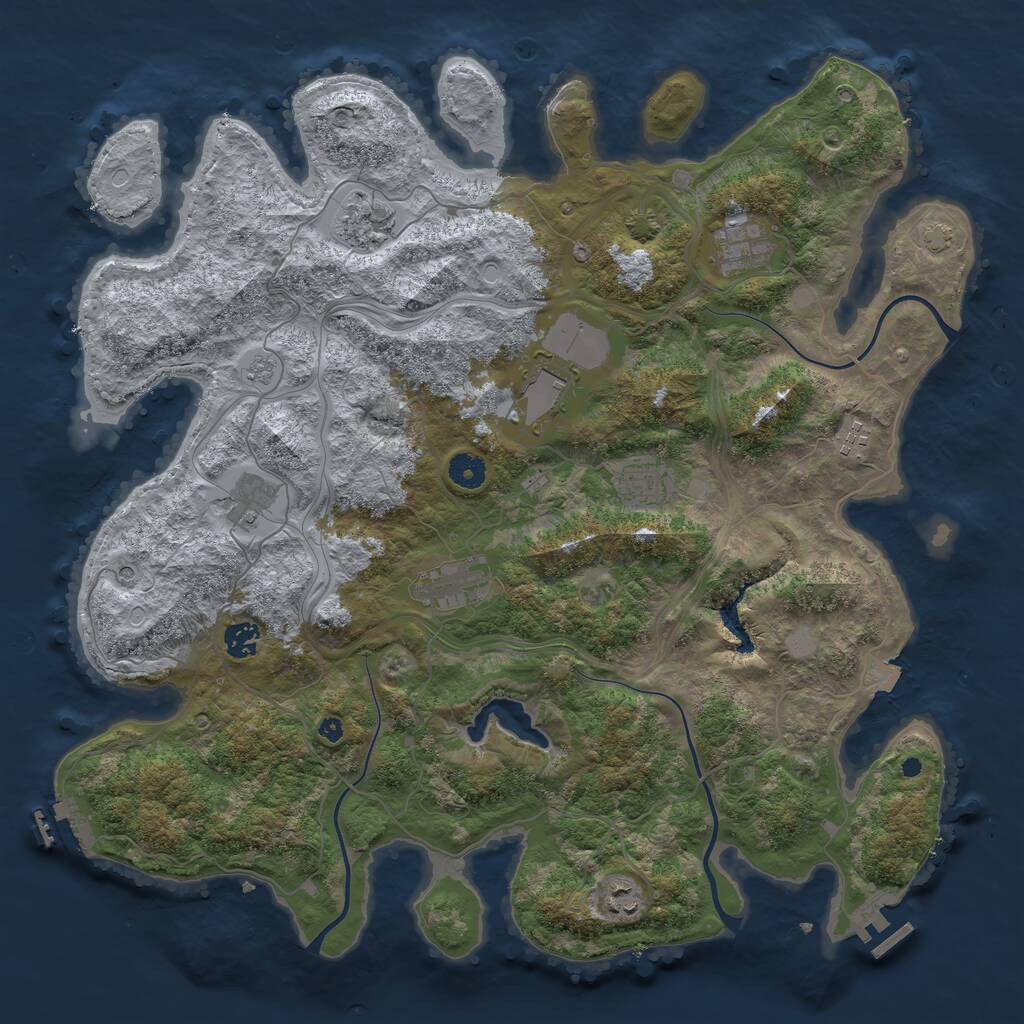 Rust Map: Procedural Map, Size: 4250, Seed: 61162766, 15 Monuments