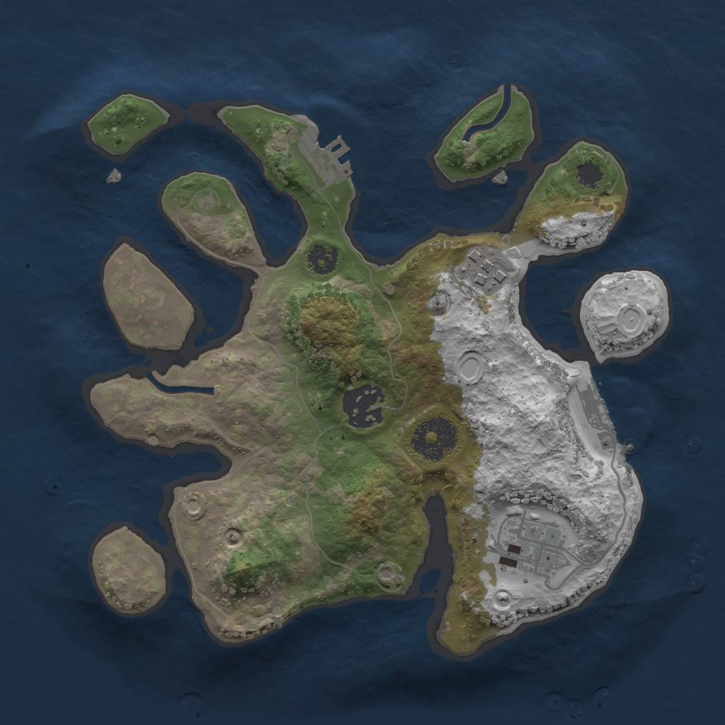 Rust Map: Procedural Map, Size: 2500, Seed: 258657, 13 Monuments