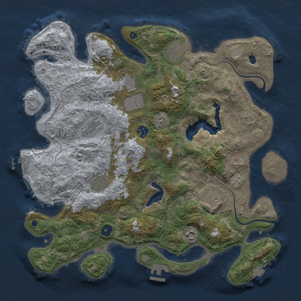 Rust Map: Procedural Map, Size: 4000, Seed: 427364305, 14 Monuments