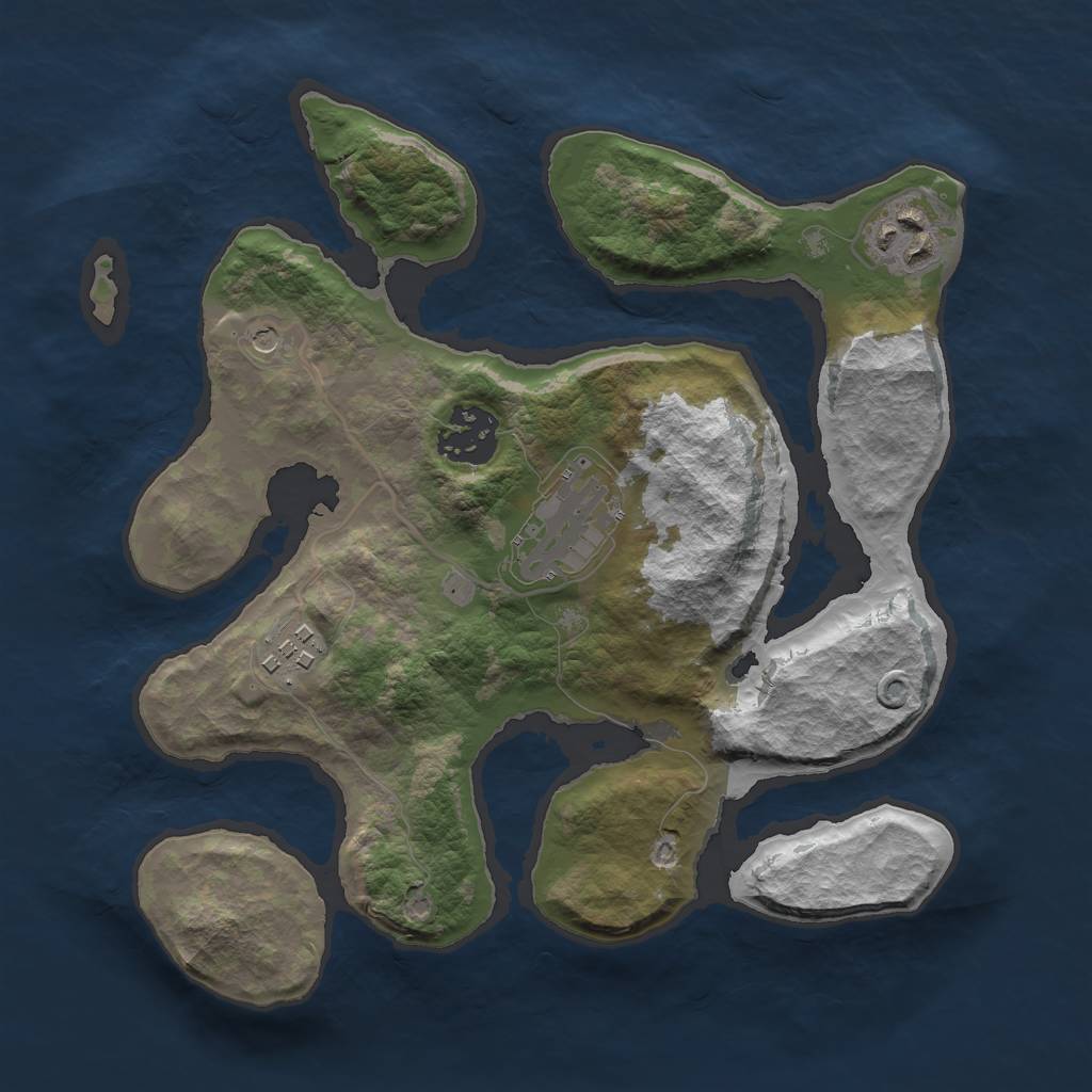 Rust Map: Barren, Size: 2700, Seed: 546745, 7 Monuments