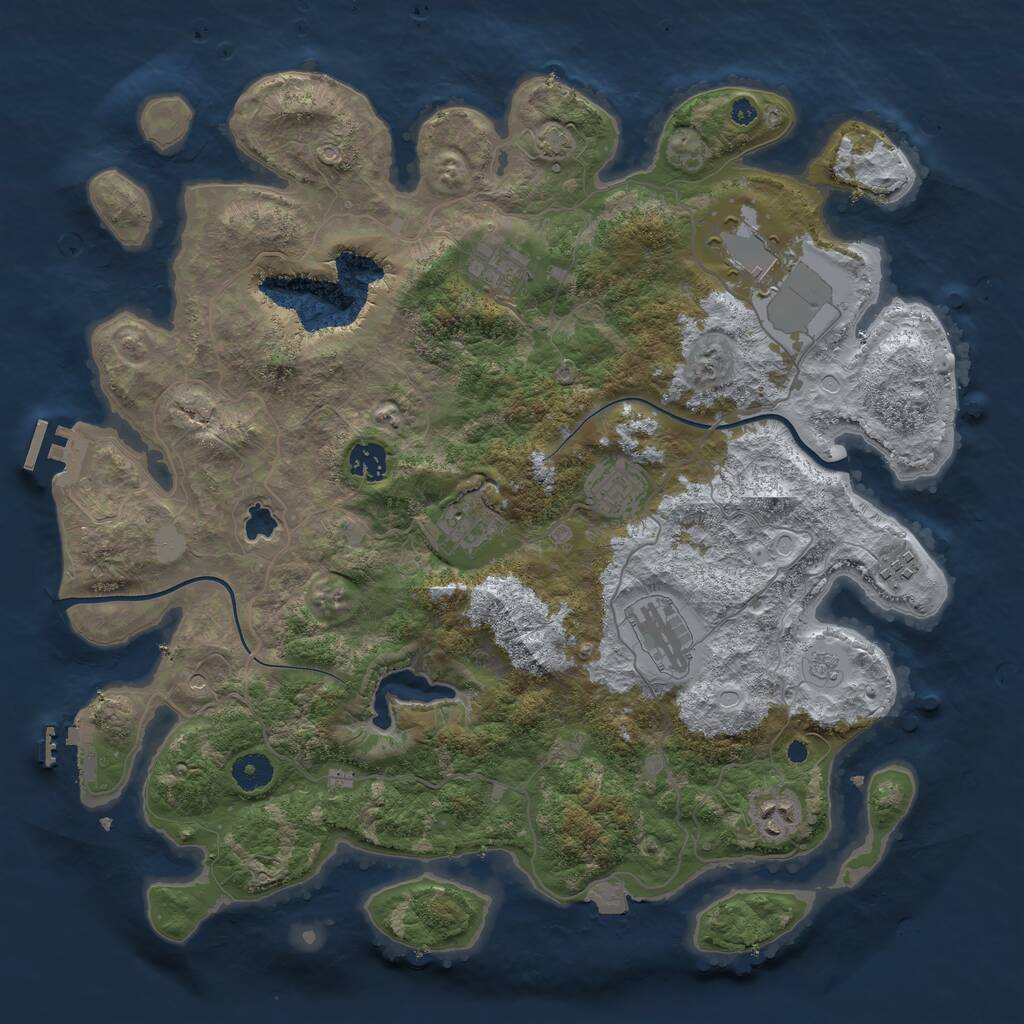 Rust Map: Procedural Map, Size: 4000, Seed: 2367852, 14 Monuments