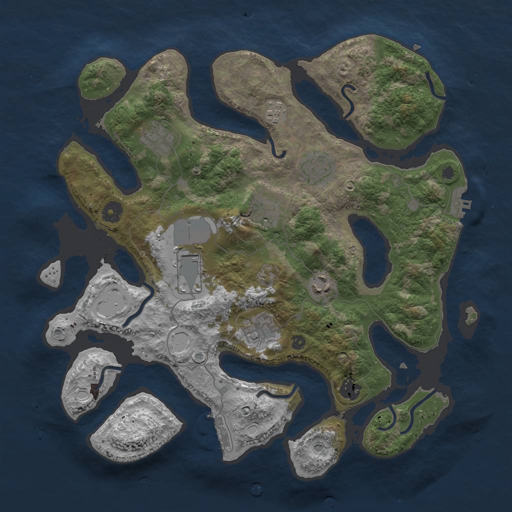 Rust Map: Procedural Map, Size: 3600, Seed: 40067, 19 Monuments