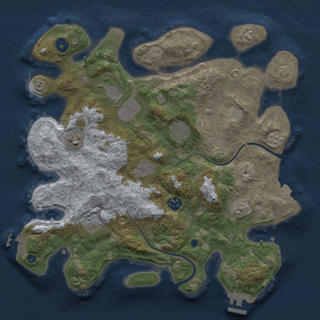 Rust Map: Procedural Map, Size: 3500, Seed: 2292997, 13 Monuments