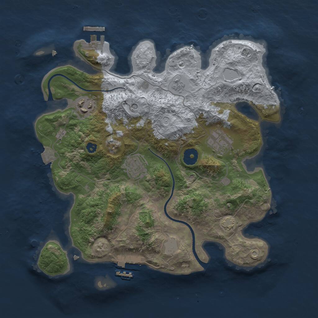 Rust Map: Procedural Map, Size: 3000, Seed: 427901, 9 Monuments
