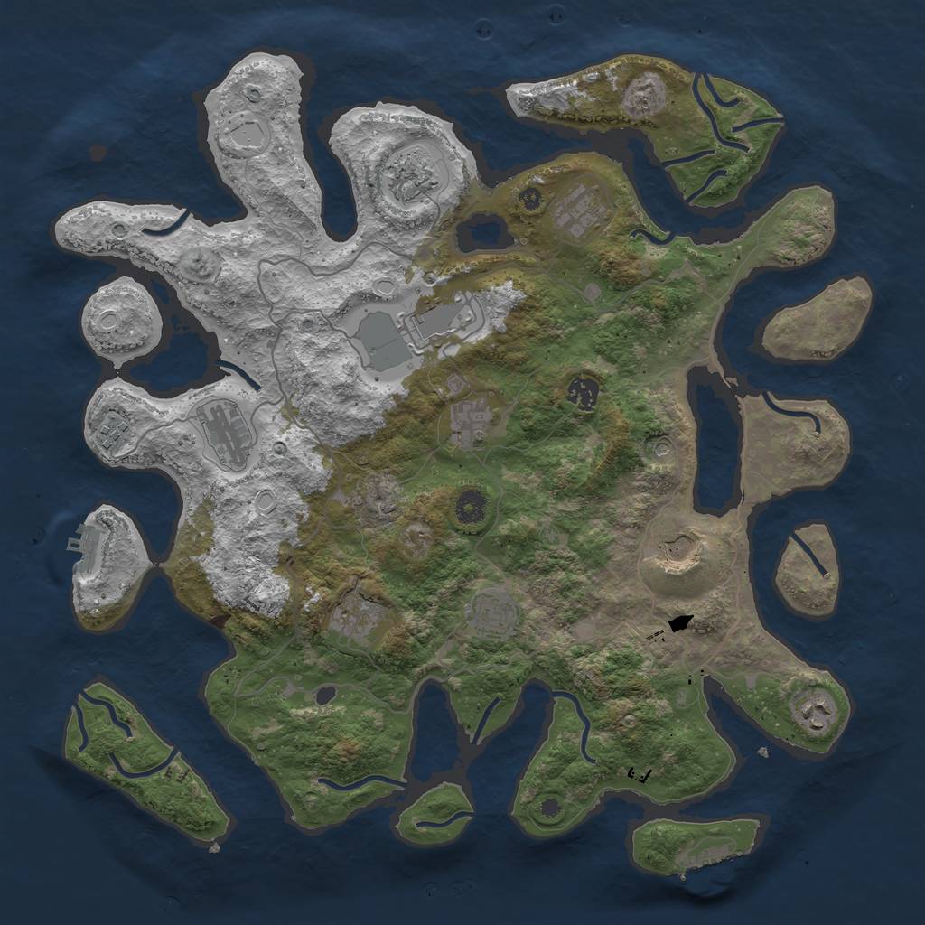 Rust Map: Procedural Map, Size: 4250, Seed: 1075515514, 22 Monuments