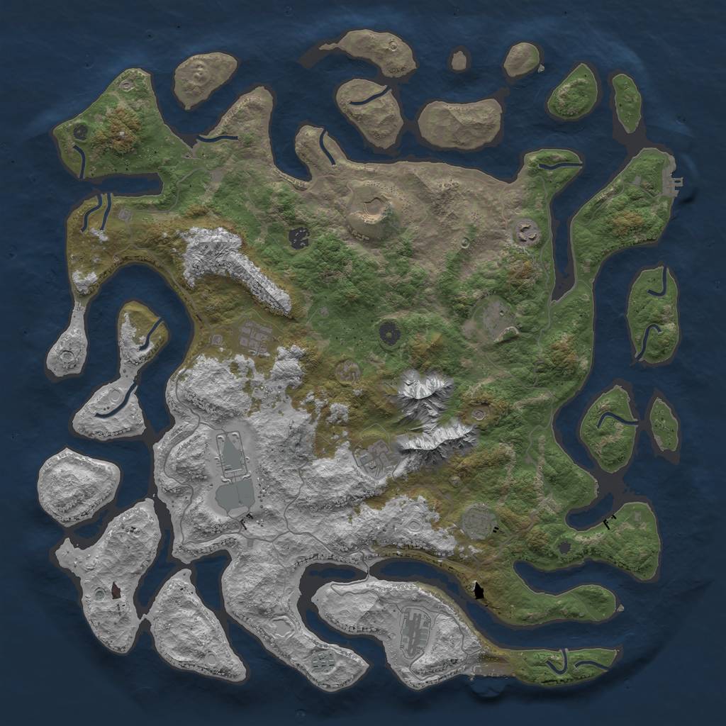 Rust Map: Procedural Map, Size: 5000, Seed: 23544, 18 Monuments