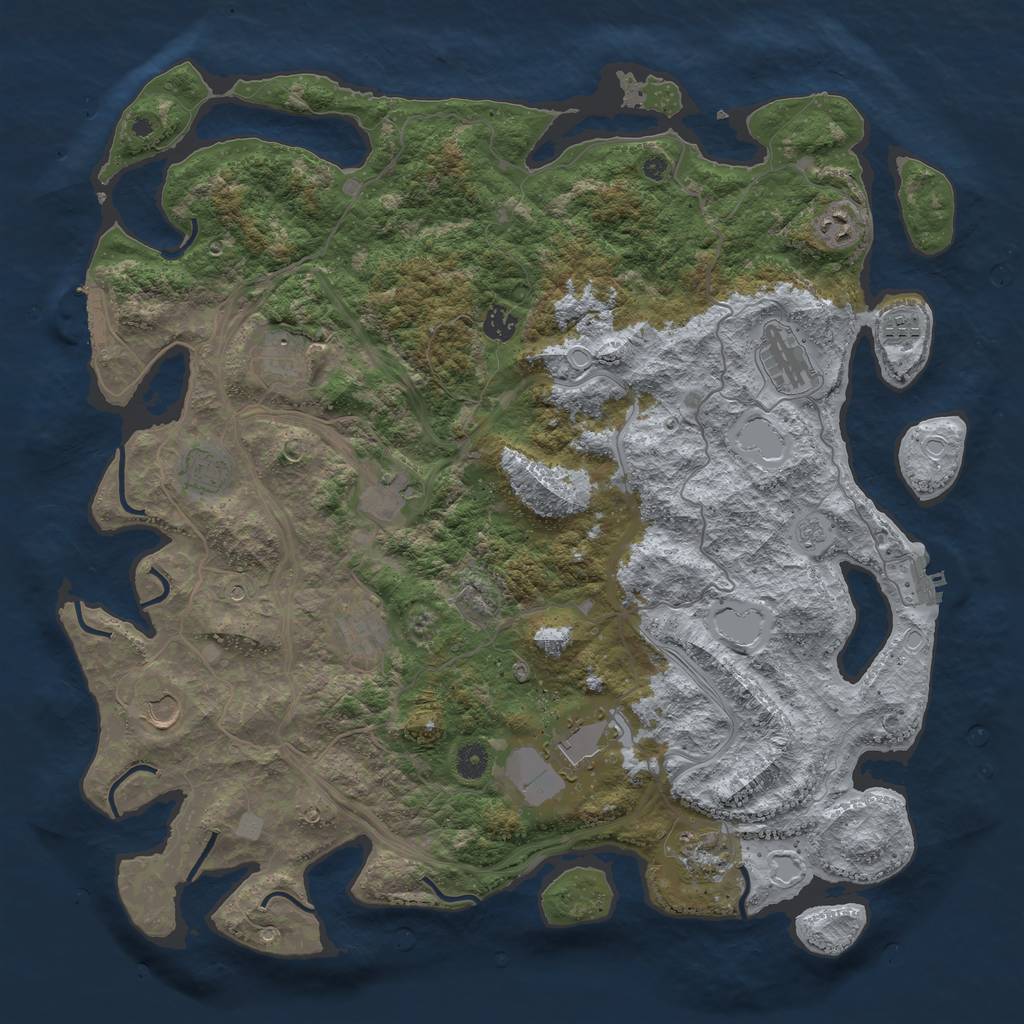 Rust Map: Procedural Map, Size: 4500, Seed: 236, 18 Monuments