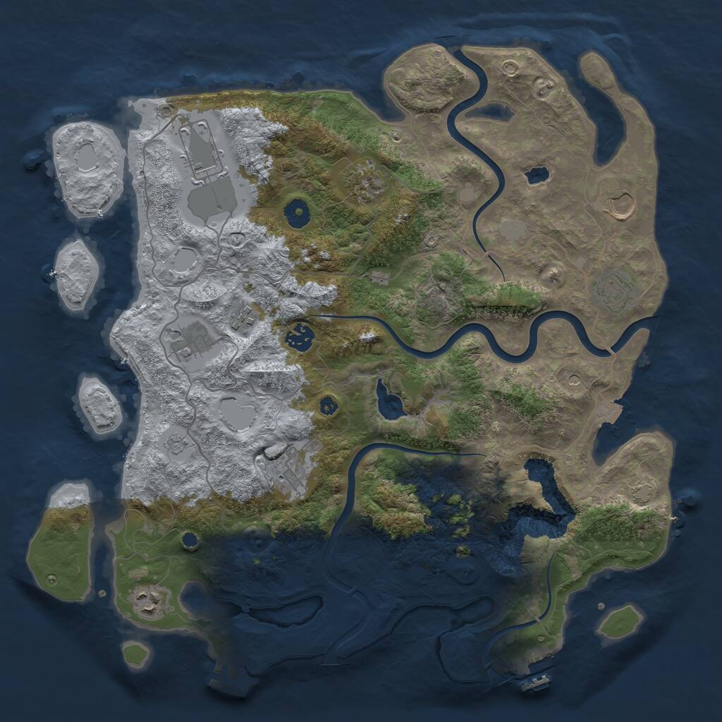 Rust Map: Procedural Map, Size: 4000, Seed: 888357110, 15 Monuments