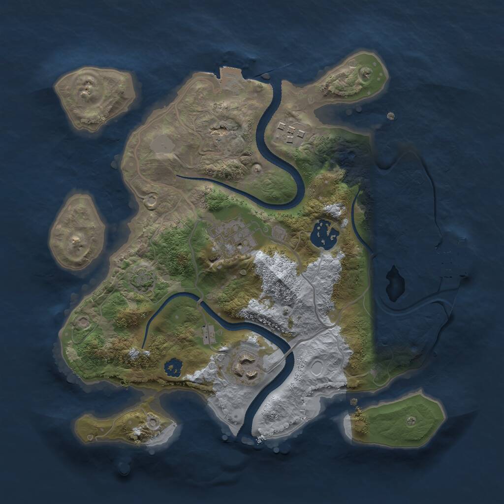 Rust Map: Procedural Map, Size: 2700, Seed: 209754334, 7 Monuments